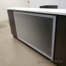 Grey Reception Desk with White Transaction Counter 96" x 89.5"